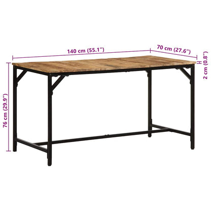Tavolo da Pranzo 140x70x75 cm in Legno Massello di Mango Grezzo | homemem39