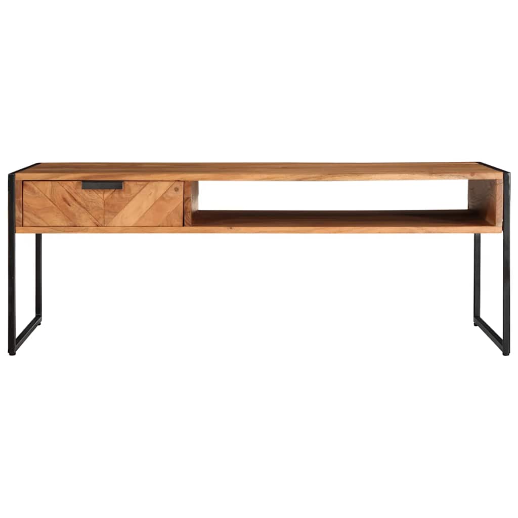 Tavolino da Salotto 110x55x40 cm in Legno Massello di Acacia