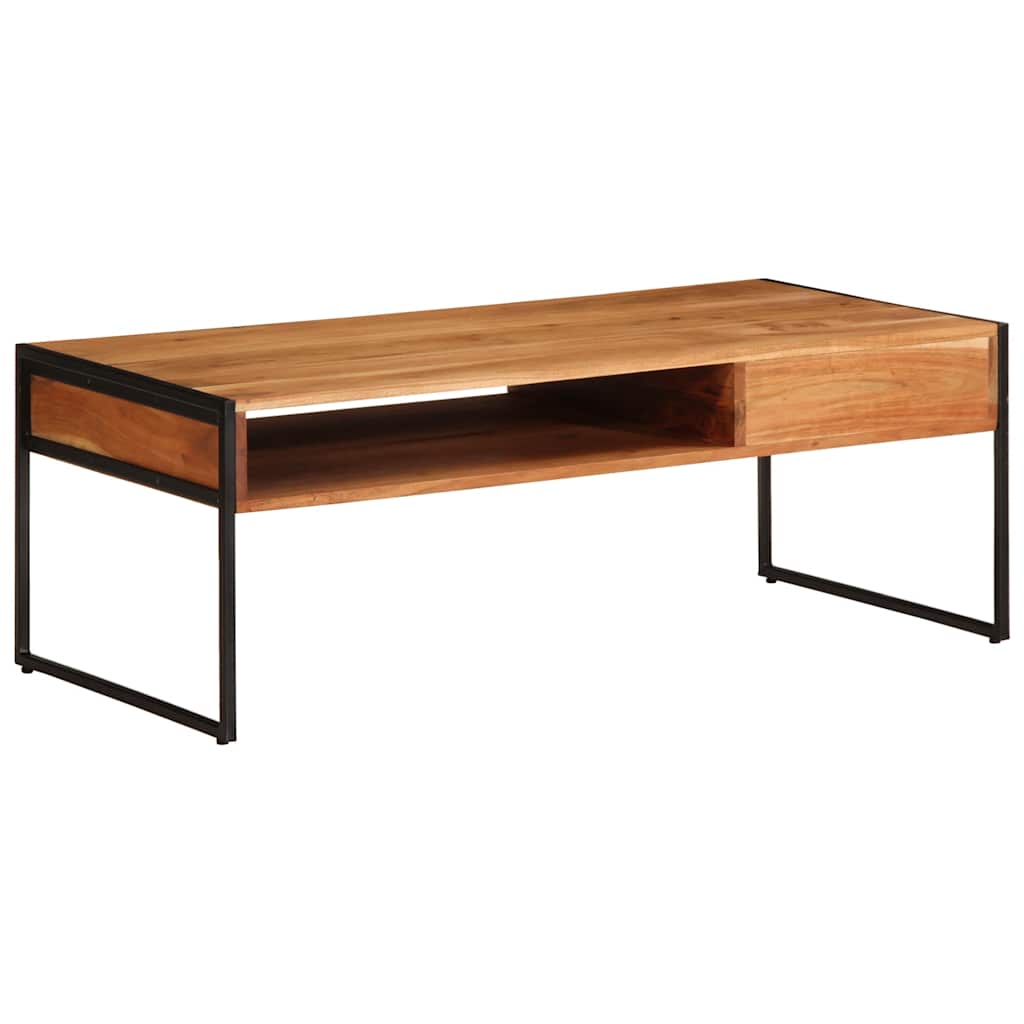 Tavolino da Salotto 110x55x40 cm in Legno Massello di Acacia