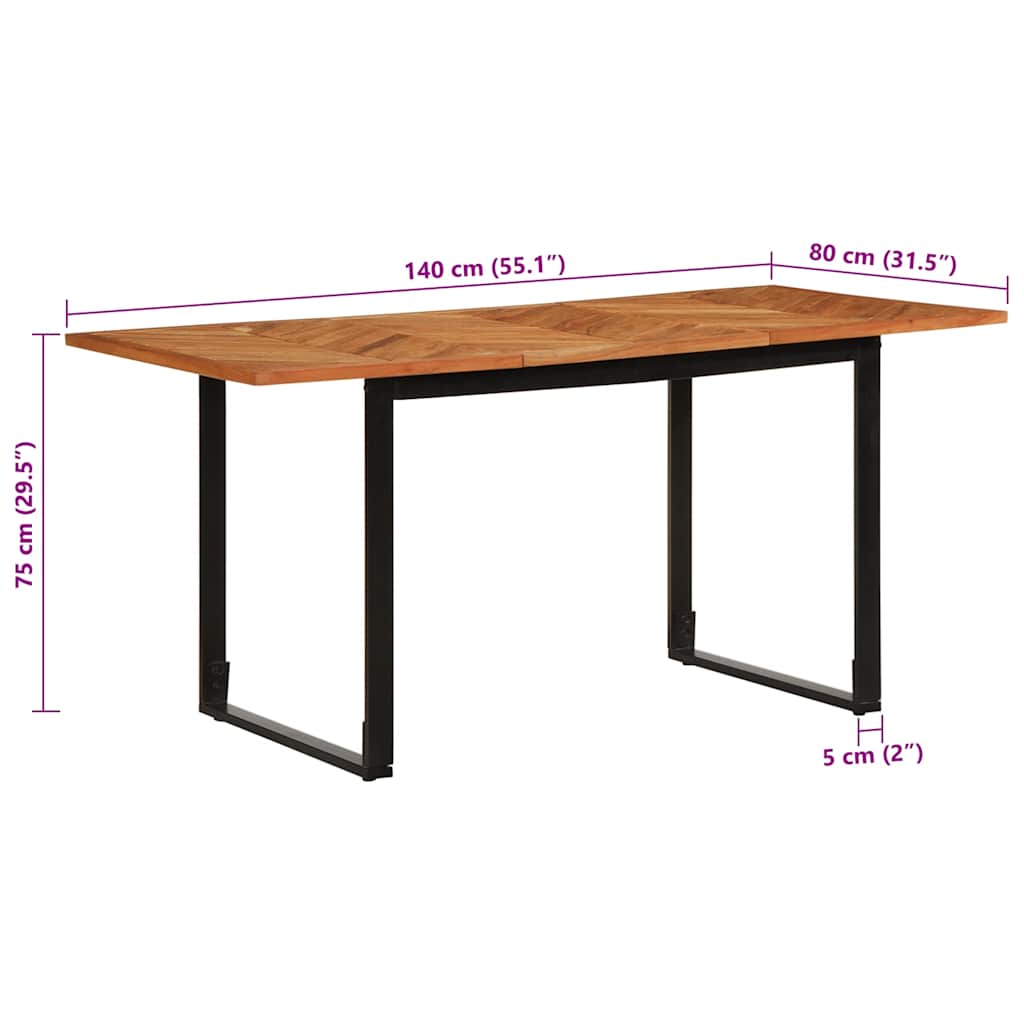 Tavolo da Pranzo 160x80x75 cm in Legno Massello di Acacia | homemem39