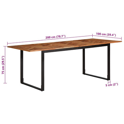 Tavolo da Pranzo 200x100x75 cm in Legno Massello di Acacia | homemem39
