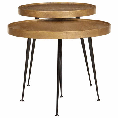 Tavolini da Salotto 2 pz Oro in Legno Multistrato | homemem39
