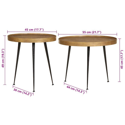 Tavolini da Salotto 2 pz Oro in Legno Multistrato | homemem39