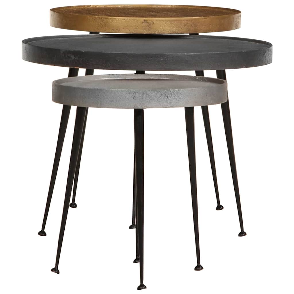 Tavolini da Salotto 3 pz Multicolorein Legno Multistrato