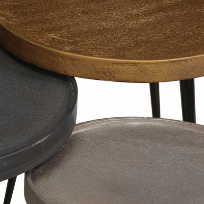 Tavolini da Salotto 3 pz Multicolorein Legno Multistrato