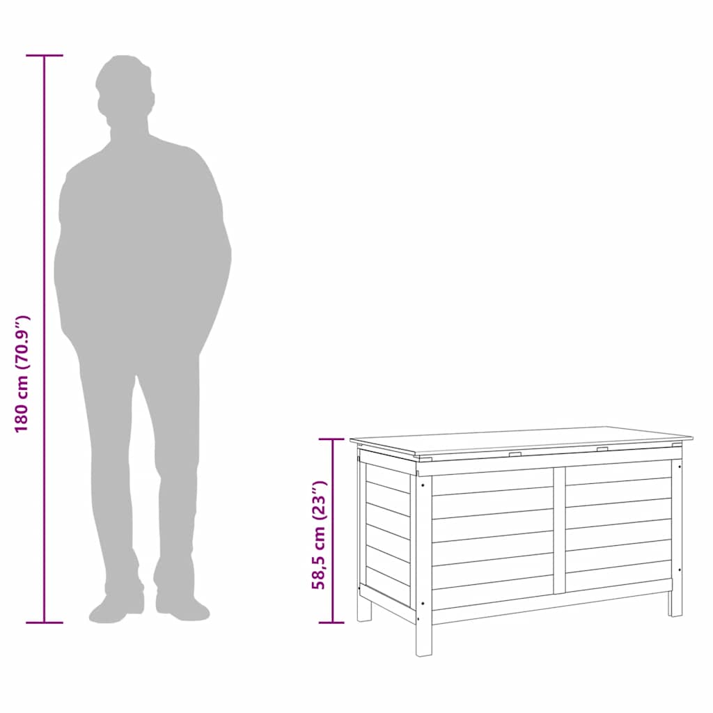 Contenitore da Giardino 99x49,5x58,5 cm Legno Massello di Abete - homemem39