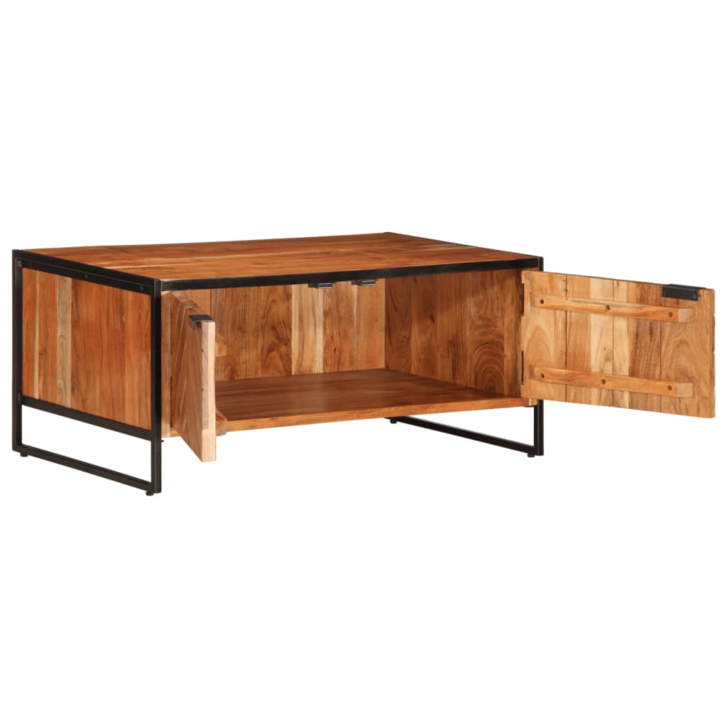 Tavolino da Salotto 90x55x40 cm in Legno Massello di Acacia