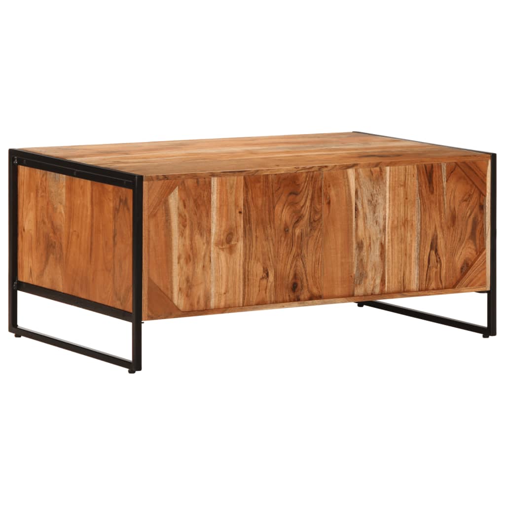 Tavolino da Salotto 90x55x40 cm in Legno Massello di Acacia