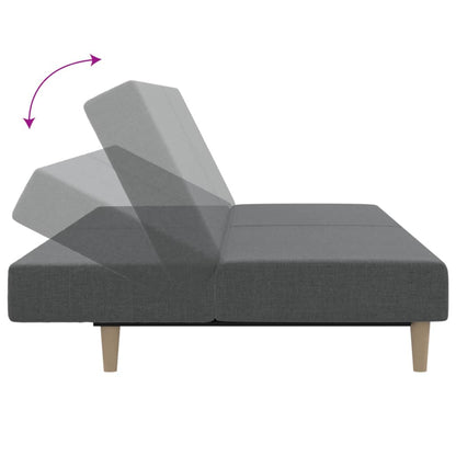 Divano Letto a 2 Posti Grigio Chiaro in Tessuto - homemem39