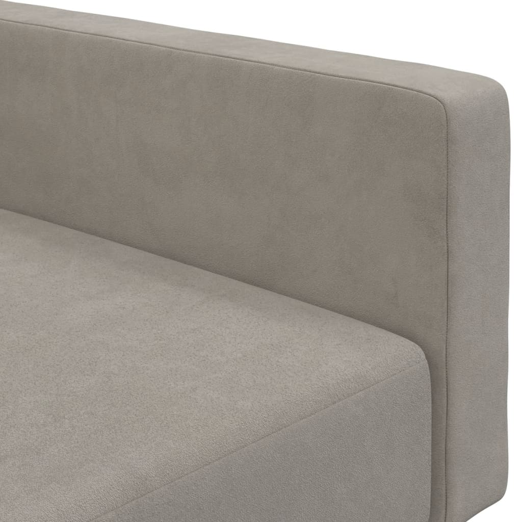 Divano Letto a 2 Posti Grigio Chiaro in Velluto - homemem39