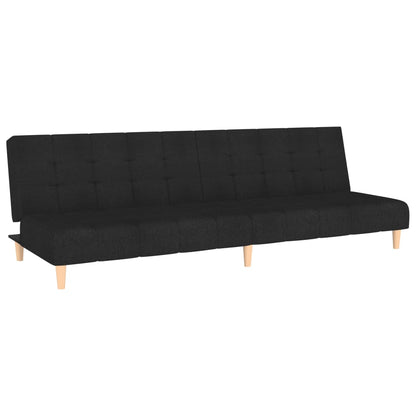 Schwarzes 2-Sitzer-Schlafsofa aus Stoff