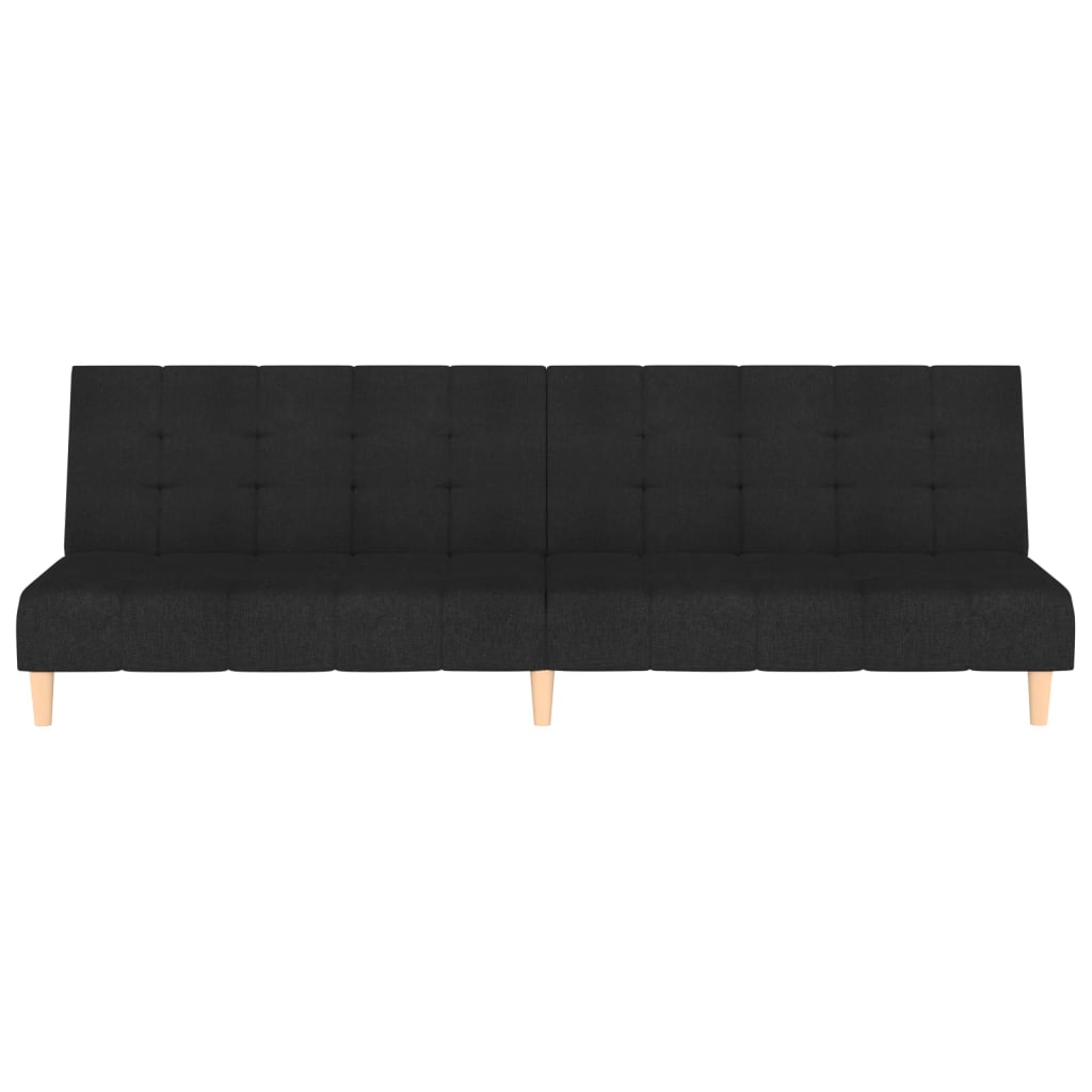 Schwarzes 2-Sitzer-Schlafsofa aus Stoff