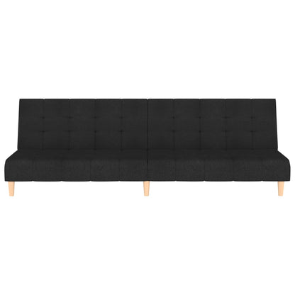 Schwarzes 2-Sitzer-Schlafsofa aus Stoff