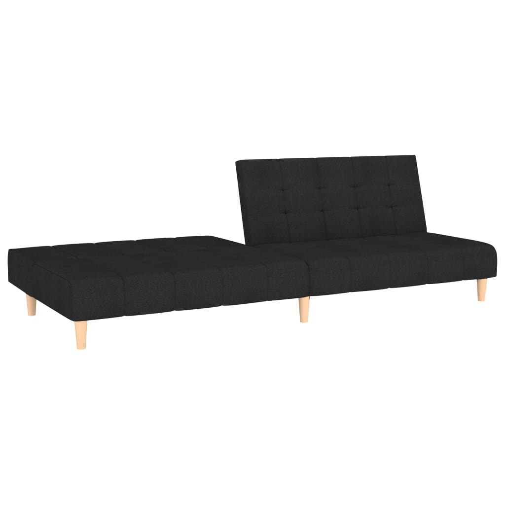 Schwarzes 2-Sitzer-Schlafsofa aus Stoff