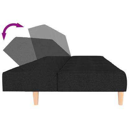 Schwarzes 2-Sitzer-Schlafsofa aus Stoff