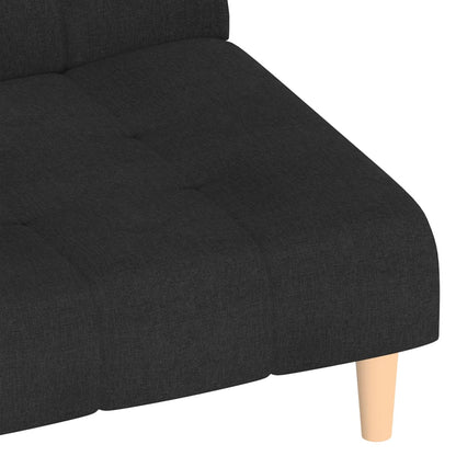 Schwarzes 2-Sitzer-Schlafsofa aus Stoff