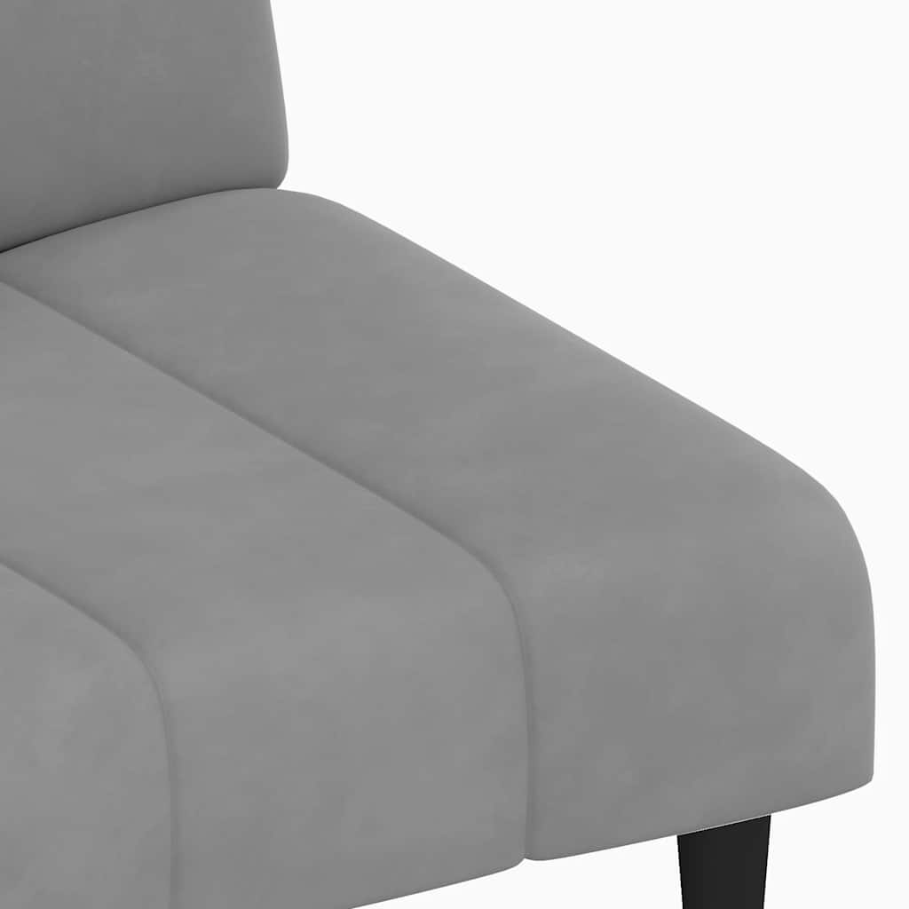 Divano Letto a 2 Posti Grigio Chiaro in Velluto - homemem39