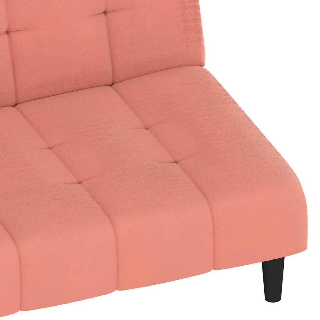 Divano Letto a 2 Posti Rosa in Velluto | homemem39