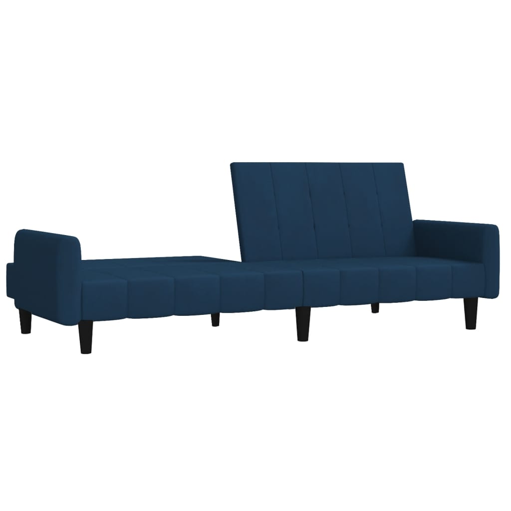 Blue Velvet 2-Seater Sofa Bed