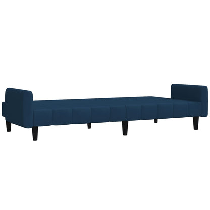 Blue Velvet 2-Seater Sofa Bed