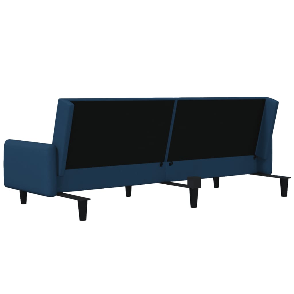 Blue Velvet 2-Seater Sofa Bed