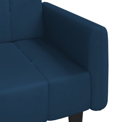 Blue Velvet 2-Seater Sofa Bed