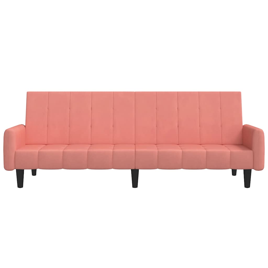 Divano Letto a 2 Posti Rosa in Velluto | homemem39