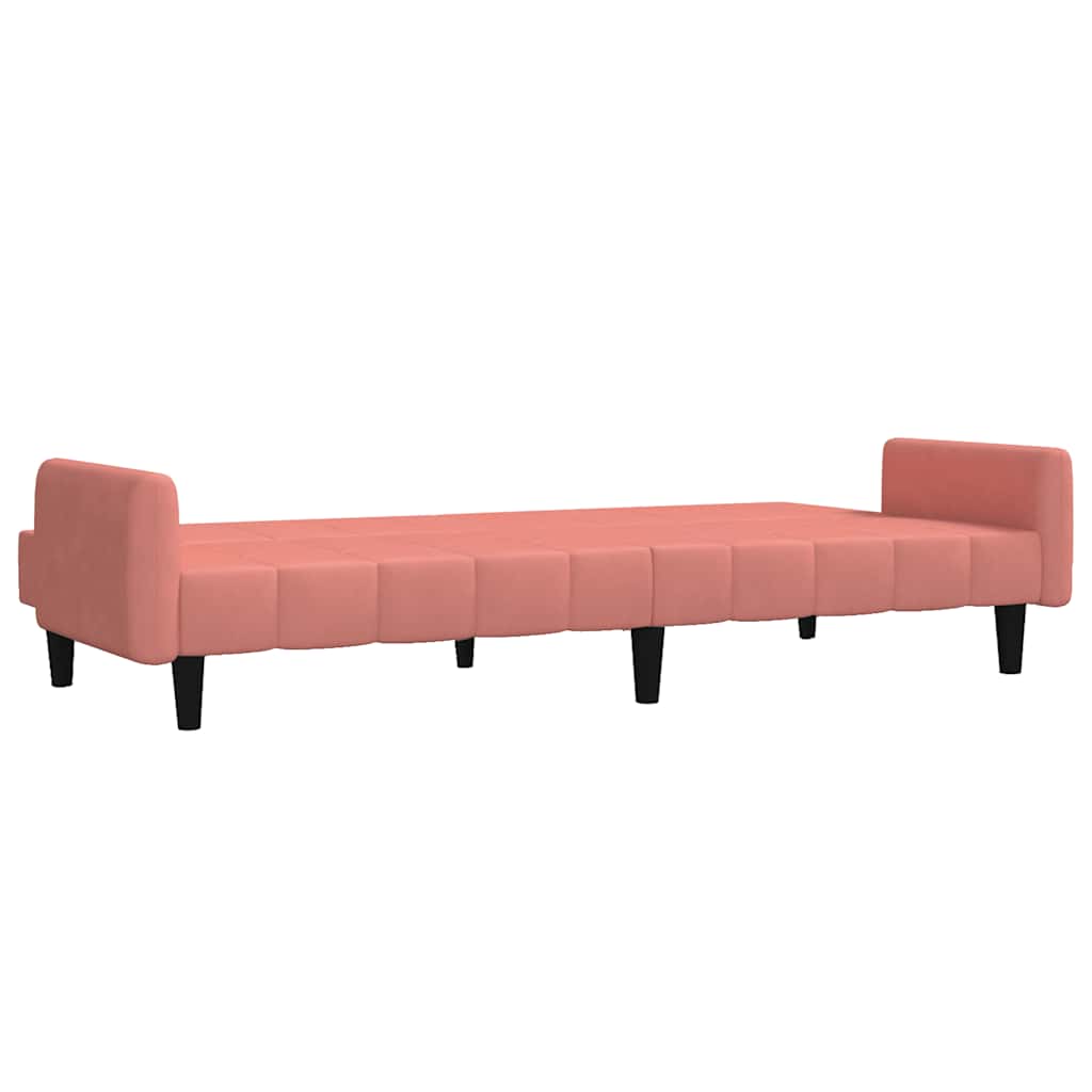 Divano Letto a 2 Posti Rosa in Velluto | homemem39