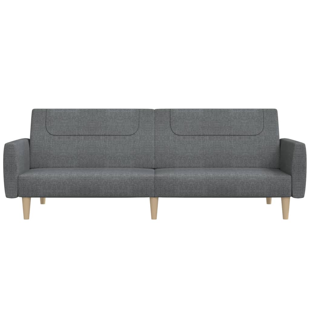 Divano Letto a 2 Posti Grigio Chiaro in Tessuto - homemem39