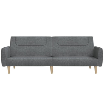 Divano Letto a 2 Posti Grigio Chiaro in Tessuto - homemem39