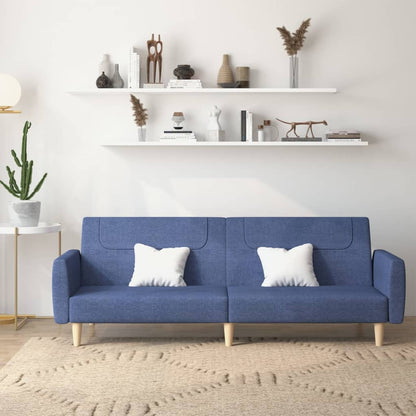 Divano Letto a 2 Posti Blu in Tessuto | homemem39