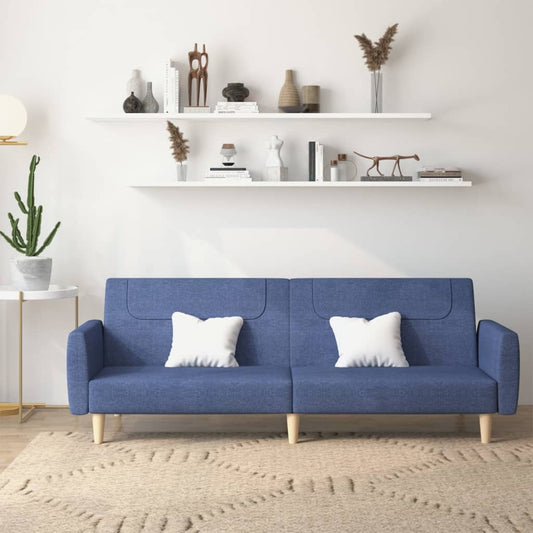 Divano Letto a 2 Posti Blu in Tessuto | homemem39