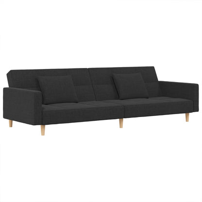 2-Sitzer-Schlafsofa mit 2 dunkelgrauen Stoffkissen