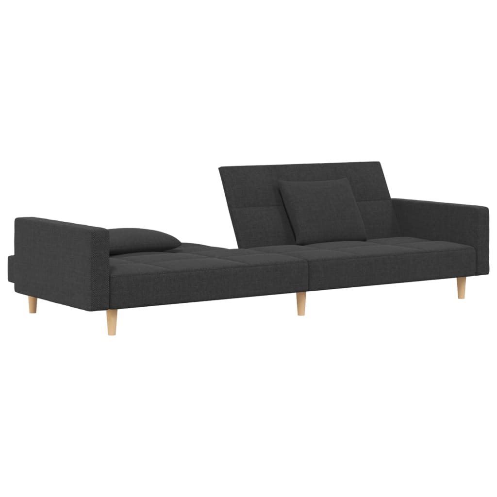 2-Sitzer-Schlafsofa mit 2 dunkelgrauen Stoffkissen