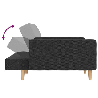 2-Sitzer-Schlafsofa mit 2 dunkelgrauen Stoffkissen