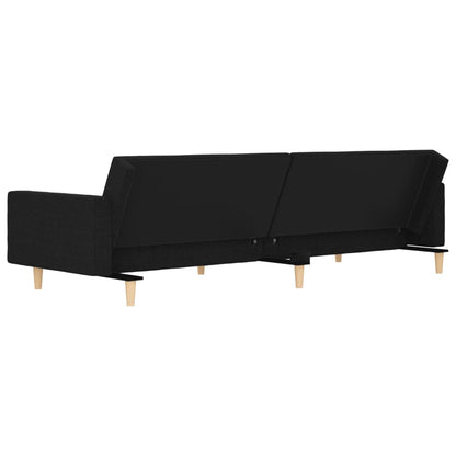 2-Sitzer-Schlafsofa mit 2 schwarzen Stoffkissen