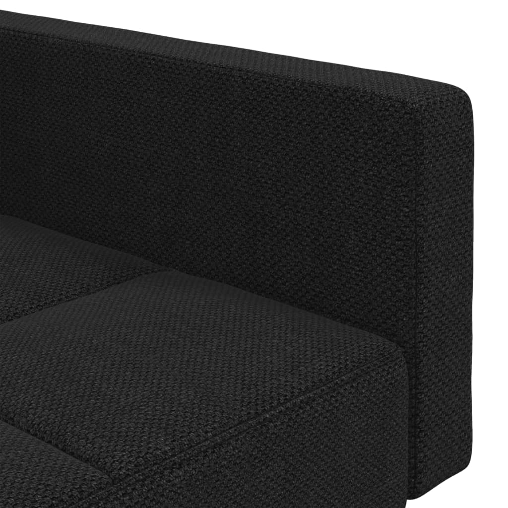 2-Sitzer-Schlafsofa mit 2 schwarzen Stoffkissen