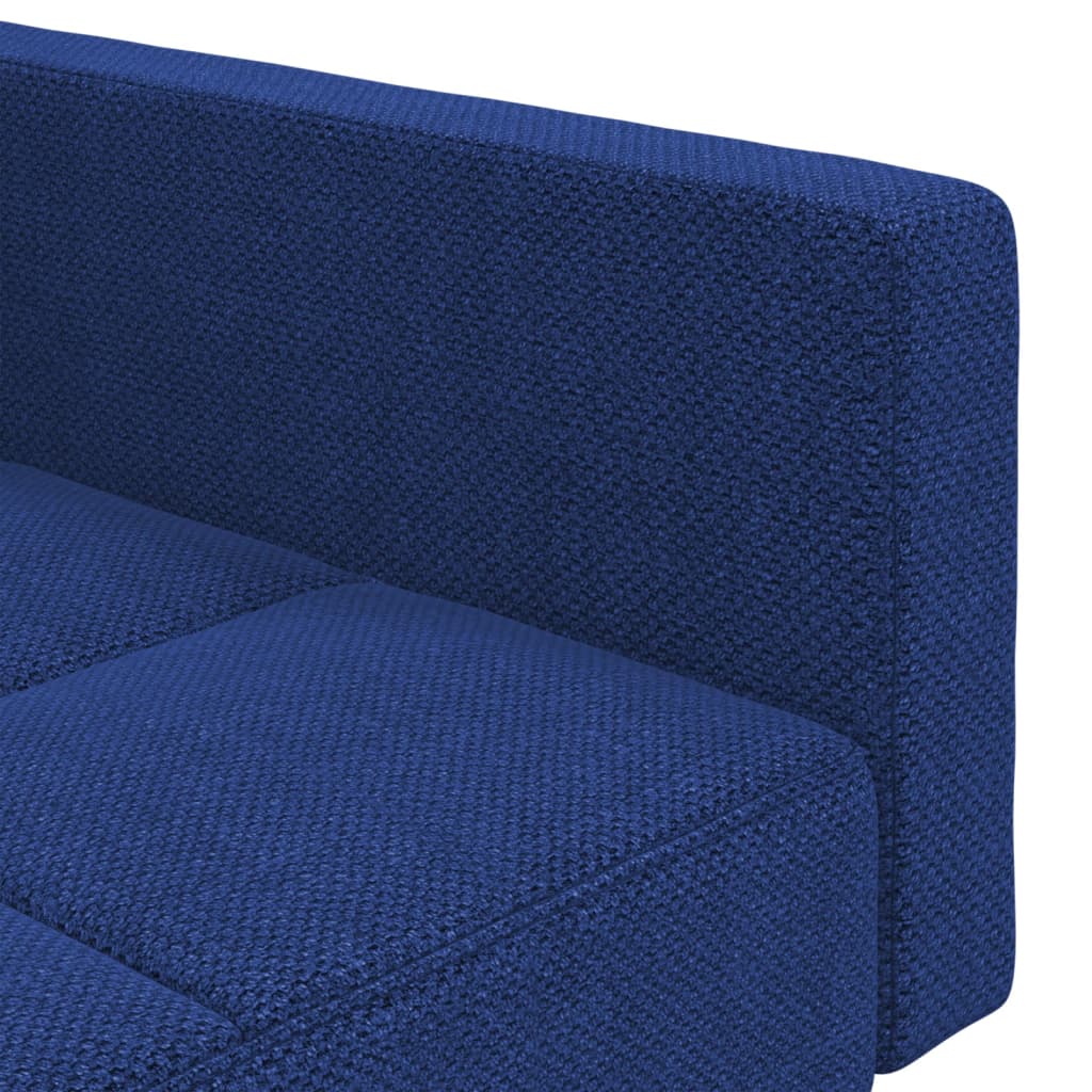 Divano Letto a 2 Posti con 2 Cuscini Blu in Tessuto | homemem39