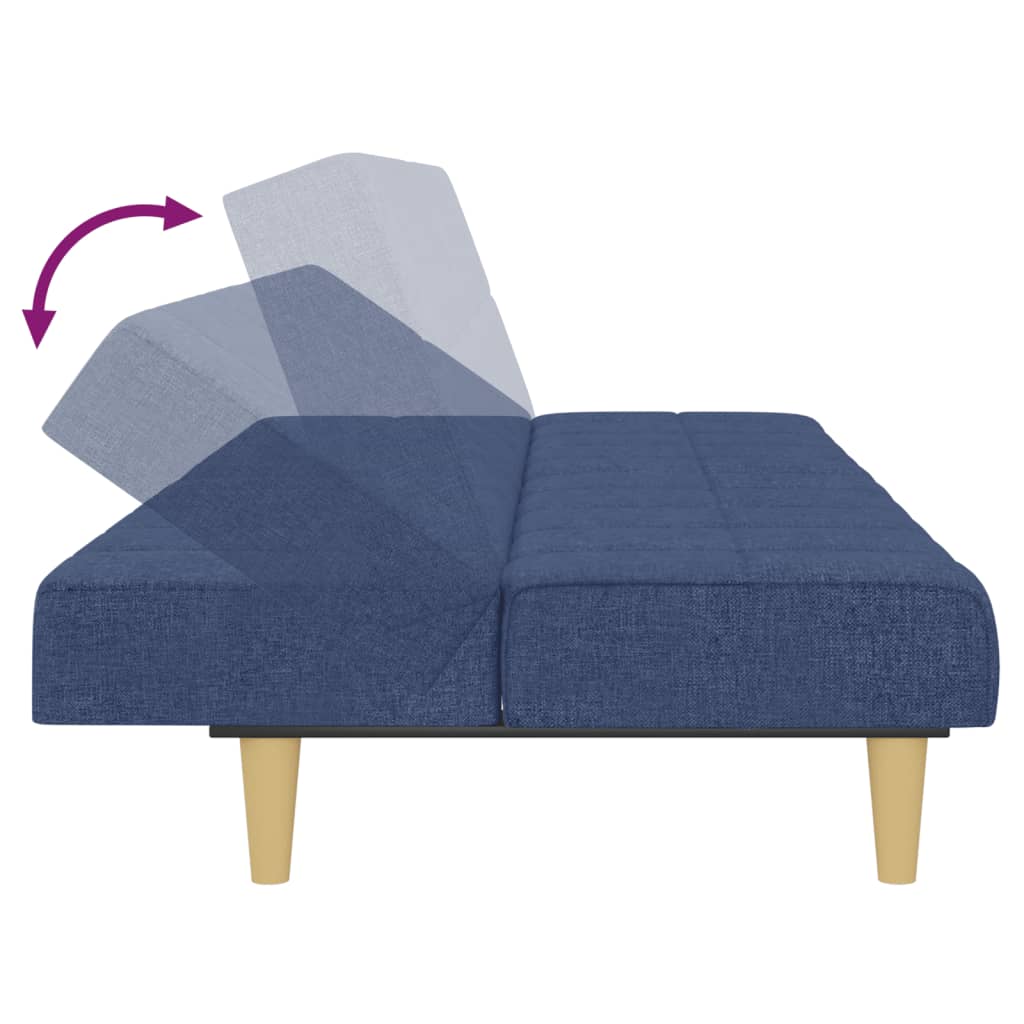 Divano Letto a 2 Posti Blu in Tessuto | homemem39