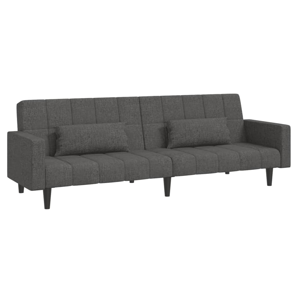 2-Sitzer-Schlafsofa mit 2 dunkelgrauen Stoffkissen