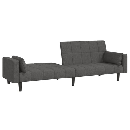 2-Sitzer-Schlafsofa mit 2 dunkelgrauen Stoffkissen