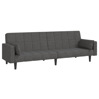 2-Sitzer-Schlafsofa mit 2 dunkelgrauen Stoffkissen