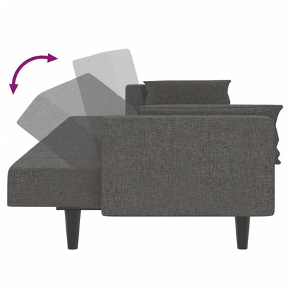 2-Sitzer-Schlafsofa mit 2 dunkelgrauen Stoffkissen