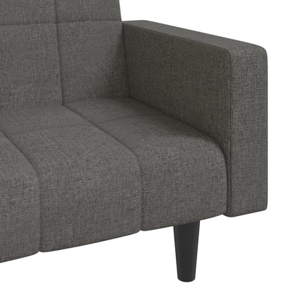 2-Sitzer-Schlafsofa mit 2 dunkelgrauen Stoffkissen