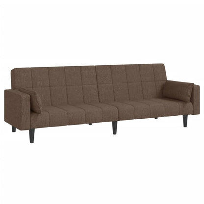 2-Sitzer-Schlafsofa mit 2 taubengrauen Stoffkissen