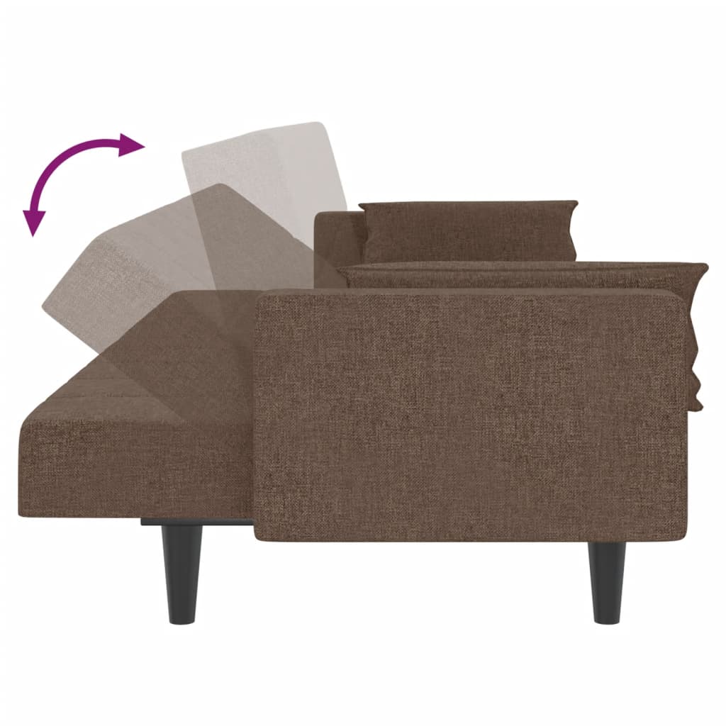 2-Sitzer-Schlafsofa mit 2 taubengrauen Stoffkissen