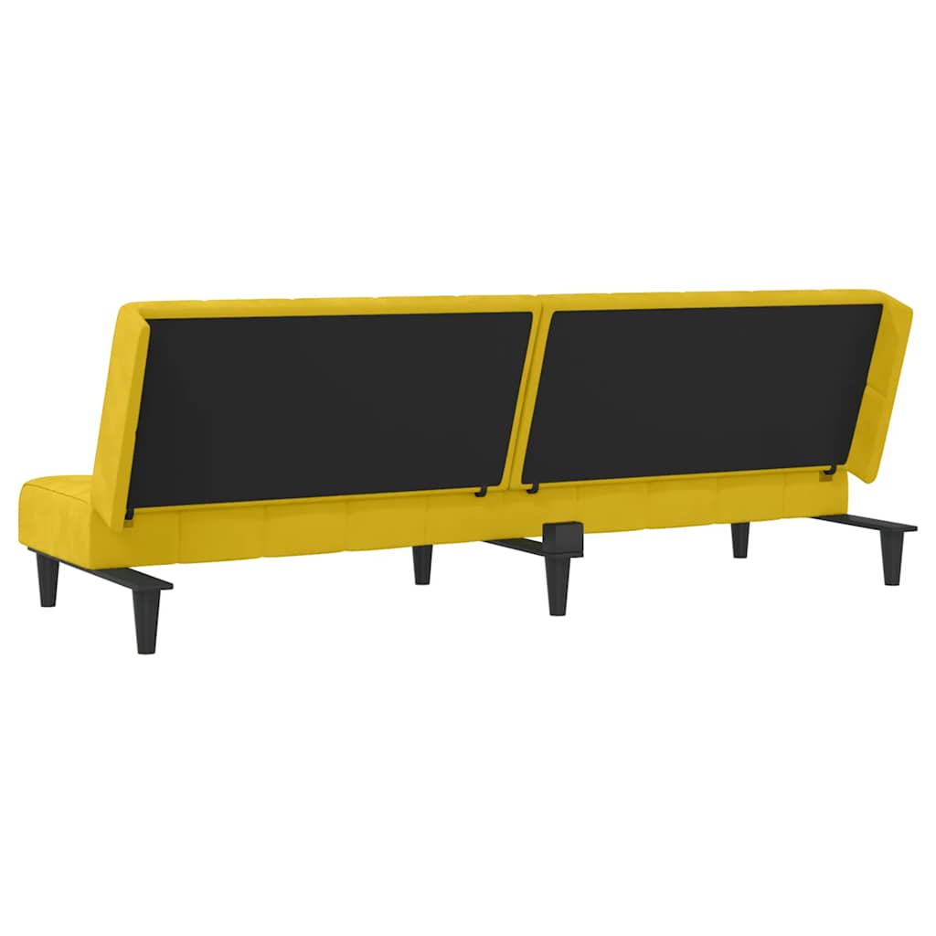 Divano Letto a 2 Posti Giallo in Velluto | homemem39