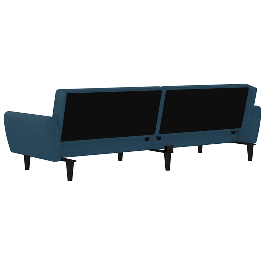 Divano Letto a 2 Posti Blu in Velluto | homemem39