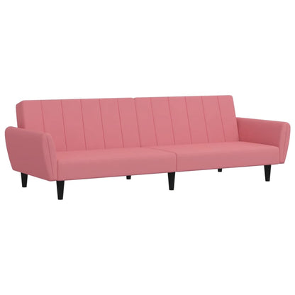 Divano Letto a 2 Posti Rosa in Velluto | homemem39