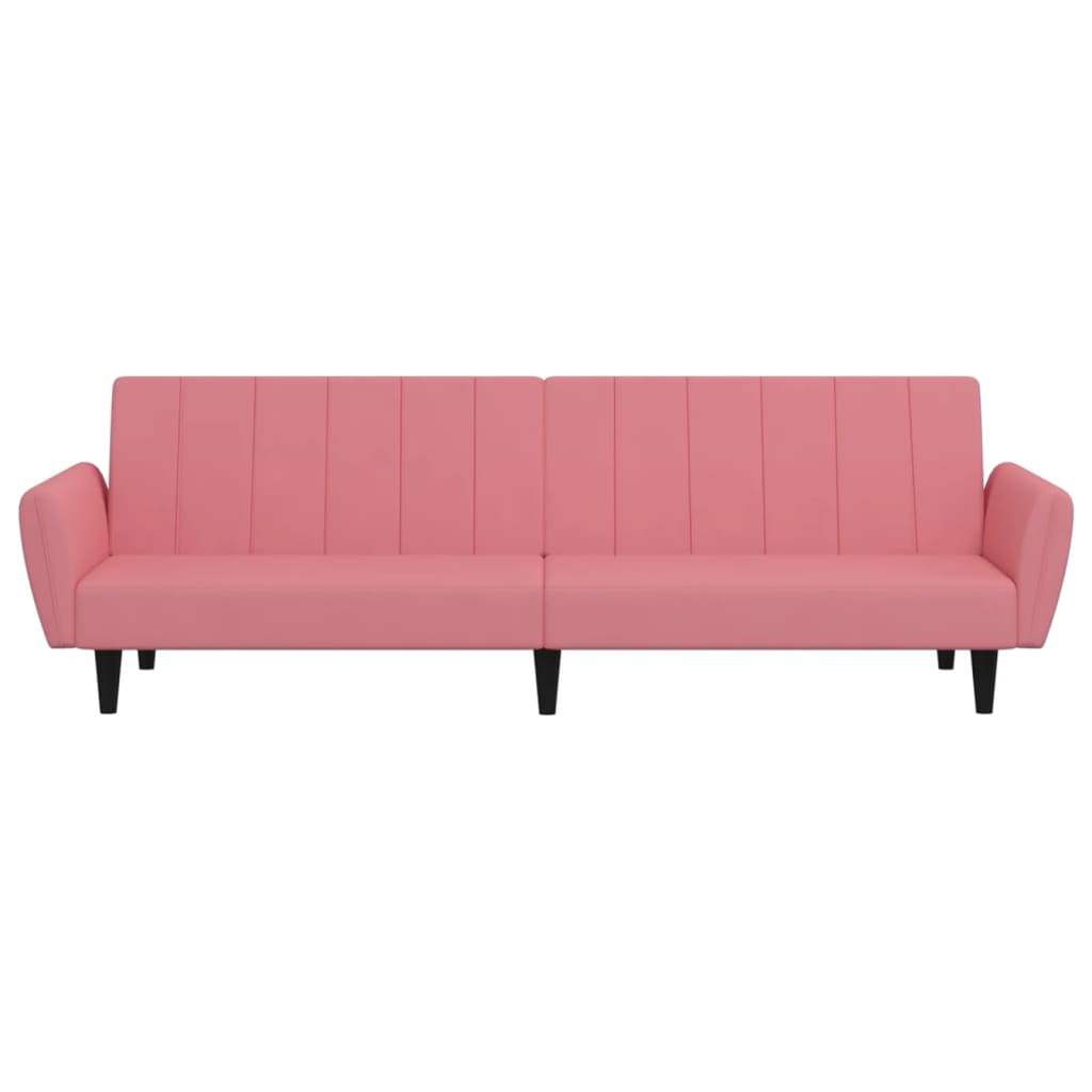 Divano Letto a 2 Posti Rosa in Velluto | homemem39